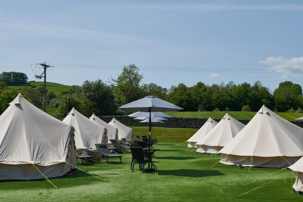 Spa Tents with outdoor seating