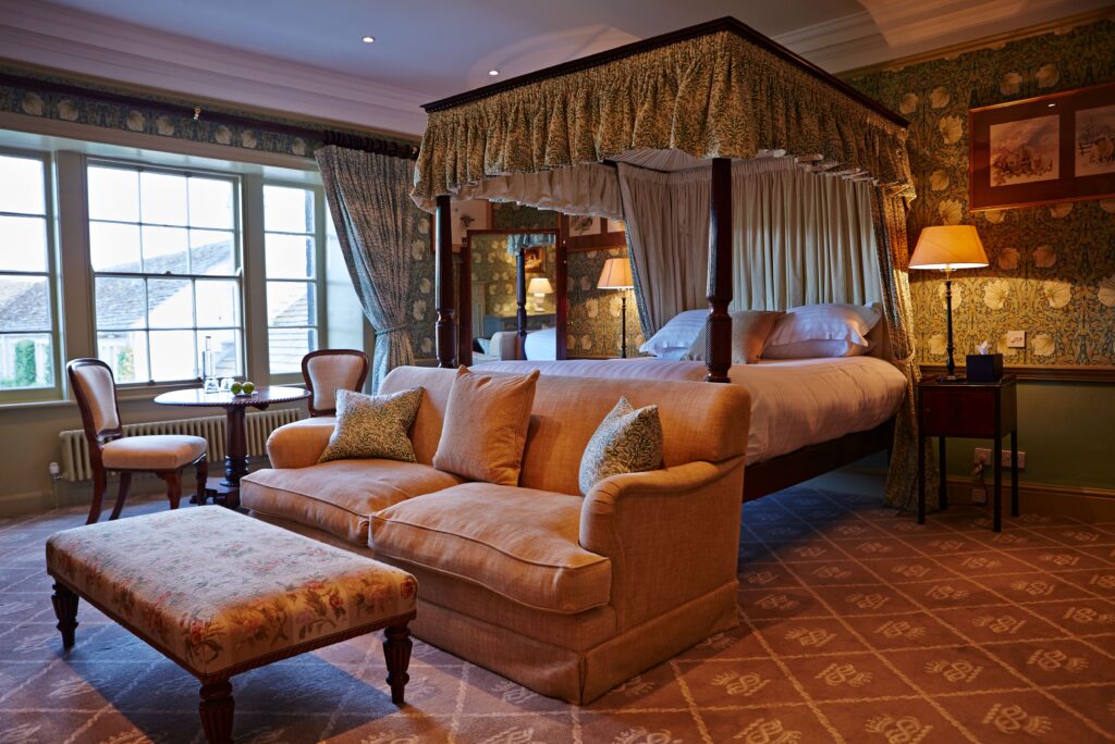 Shepherd, Superior four poster bedroom, The Devonshire Arms Hotel and Spa